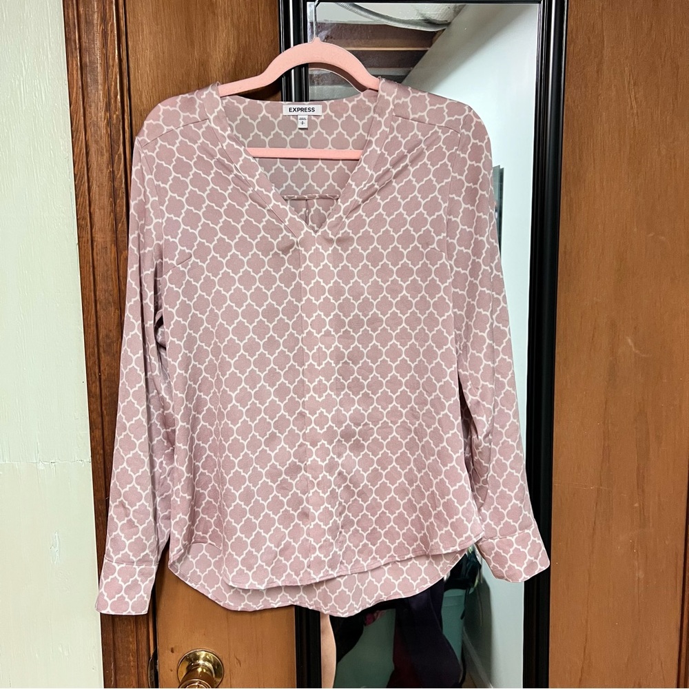 Express Pink Patterned Shirt